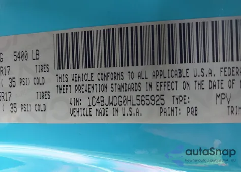 2017 Jeep Wrangler Unlimited Sport 4X4 z USA, uszkodzony, nr VIN 1C4BJWDG0HL565925